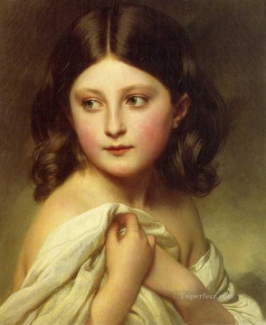 Franz Xaver Winterhalter Painting - A Young Girl called Princess Charlotte royalty portrait Franz Xaver Winterhalter
